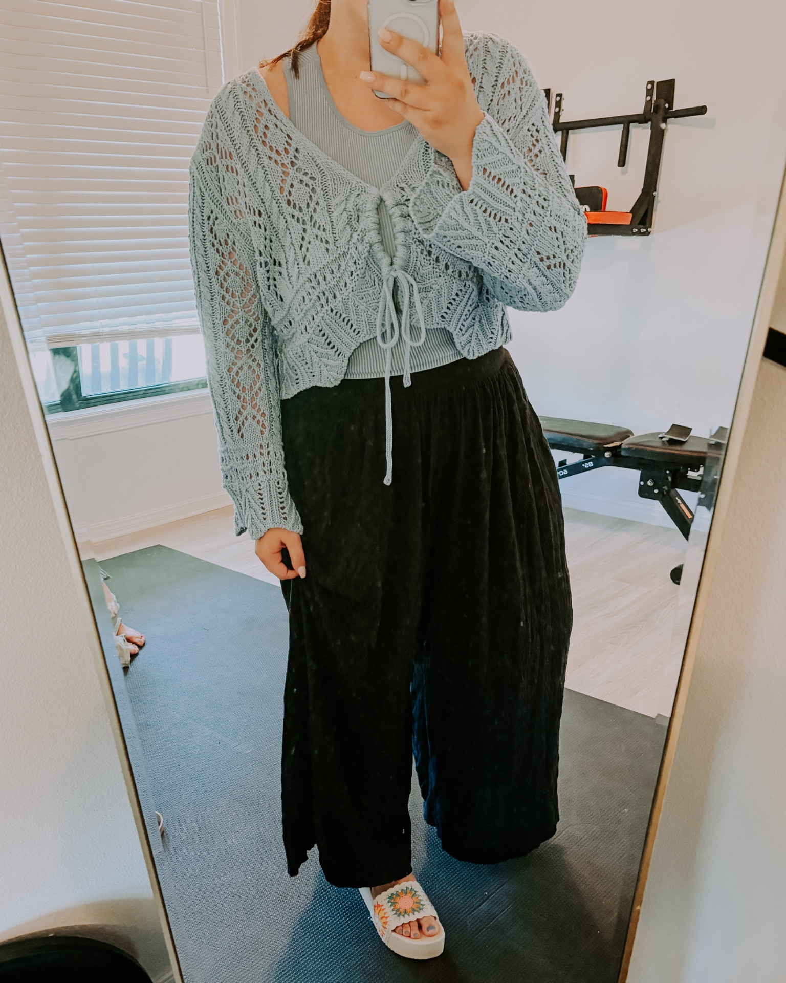 How cute is this knit top 🩵🩵 outfit linked below! **They don’t have the crochet blue anymore so I linked the purple one!

#LTKmidsize #LTKworkwear #LTKstyletip