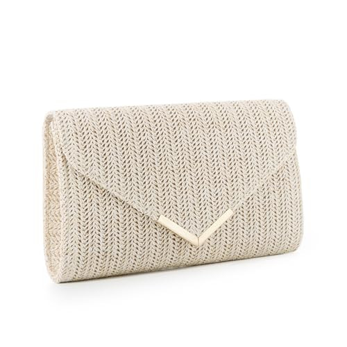 GOKTOW Straw Clutch Purse Raffia Rattan Summer Evening Bag Woven Beach Handbags for Women Wedding Vacation Travel Party 2025 | Amazon (US)