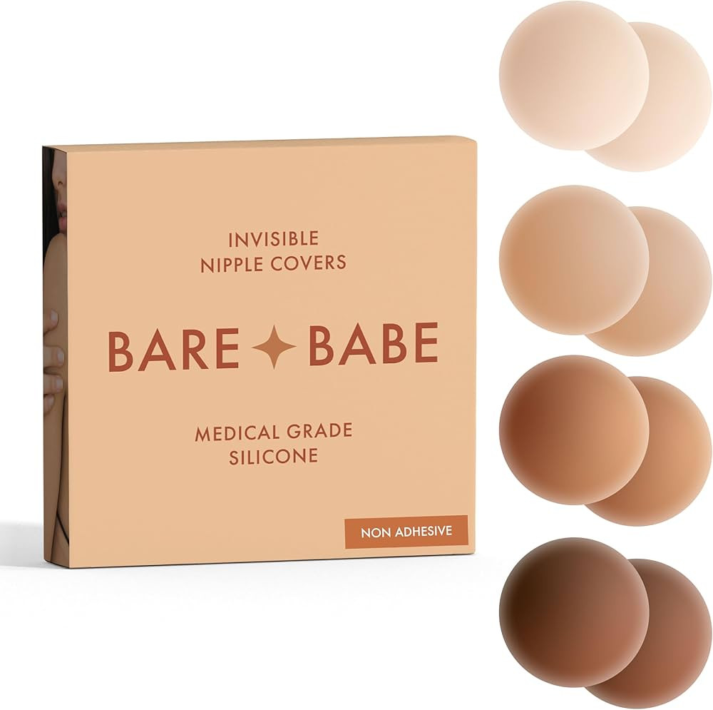 Silicone Non-Adhesive Nipple Covers for Women Reusable No Show | Breast Covers for Strapless Dres... | Amazon (US)