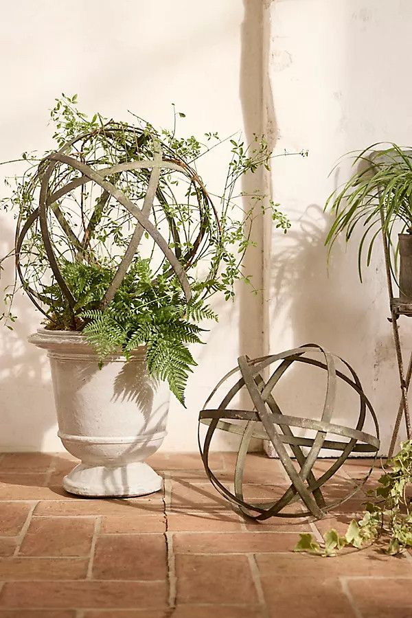 Iron Topiary Sphere in Green, Size: 12" at Terrain | Terrain