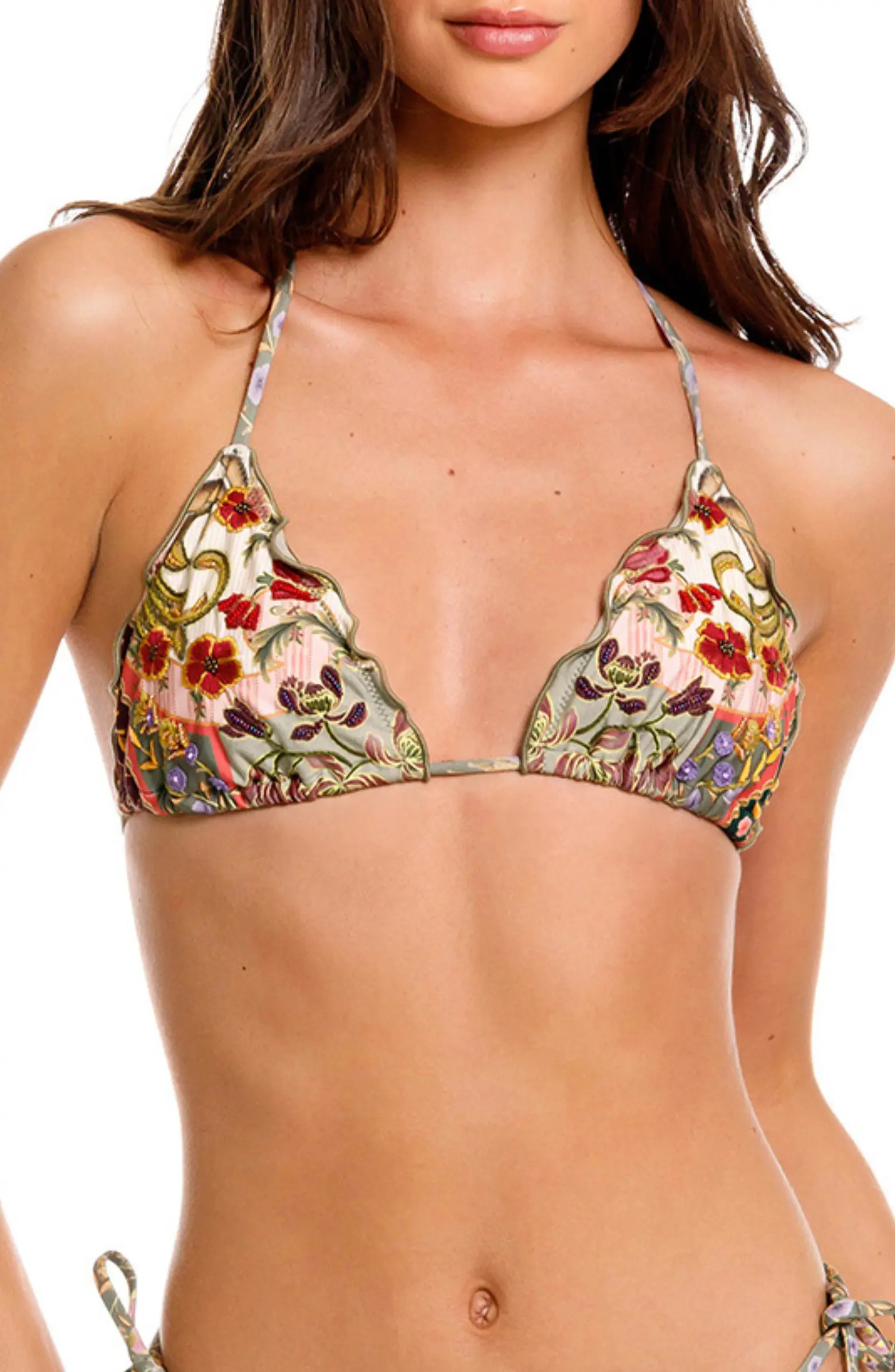 Lolita Aura Embroidered Triangle Bikini Top | Nordstrom