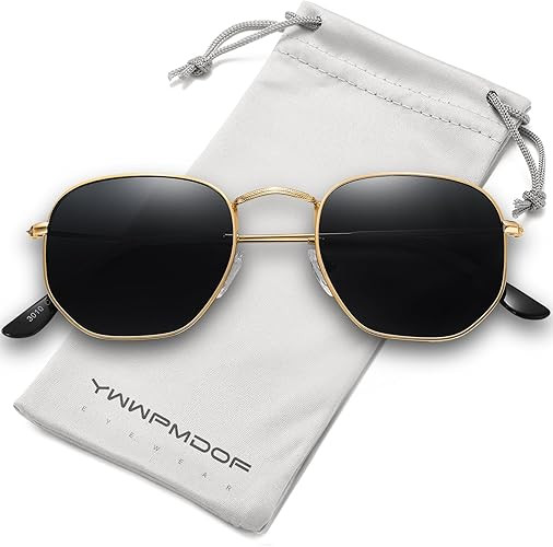 Polarized Sunglasses for Womens Men Trendy Square Hexagonal Flat Mirrored Sun Glasses UV Protecti... | Amazon (US)