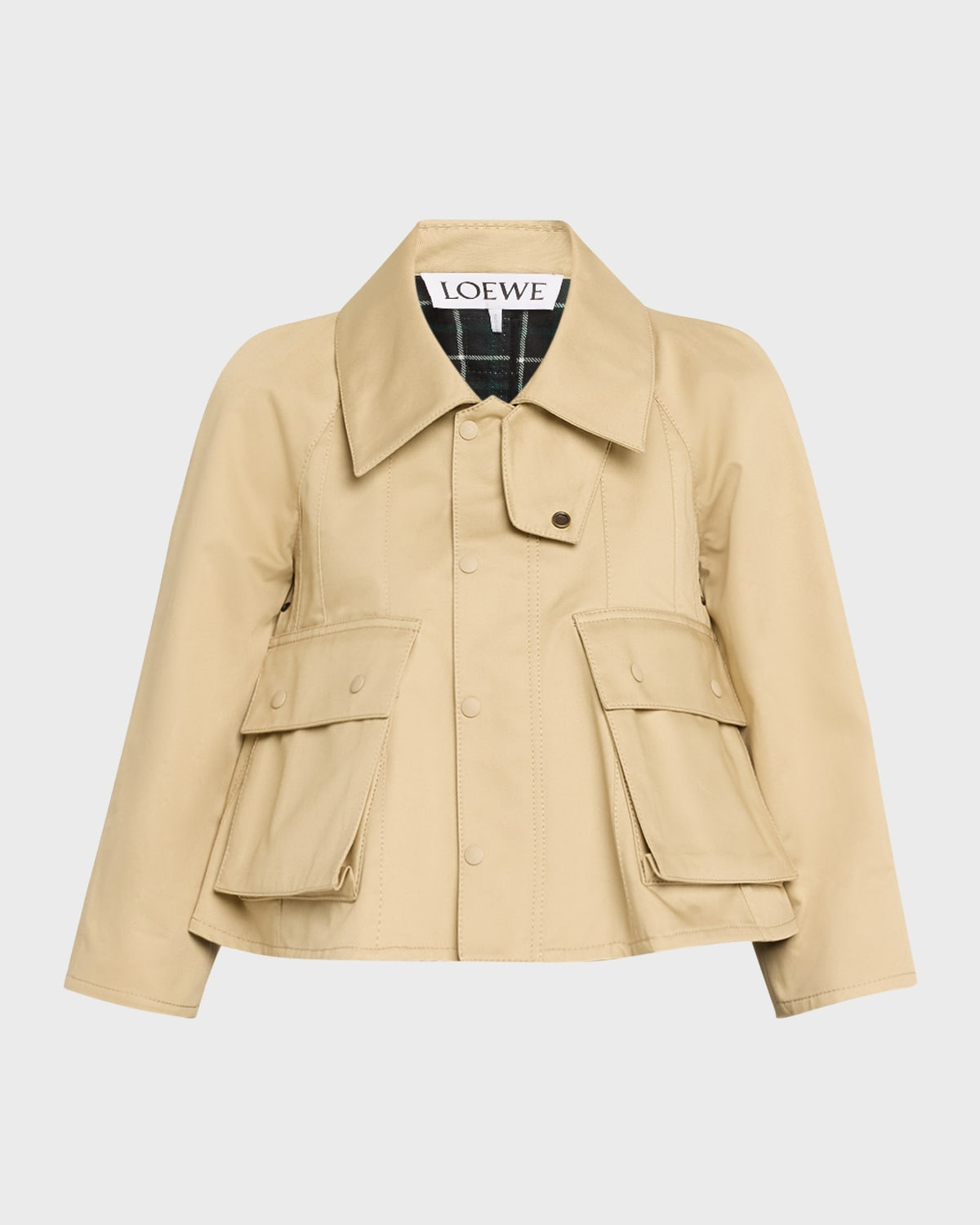 Cropped Trapeze Trench Jacket | Neiman Marcus