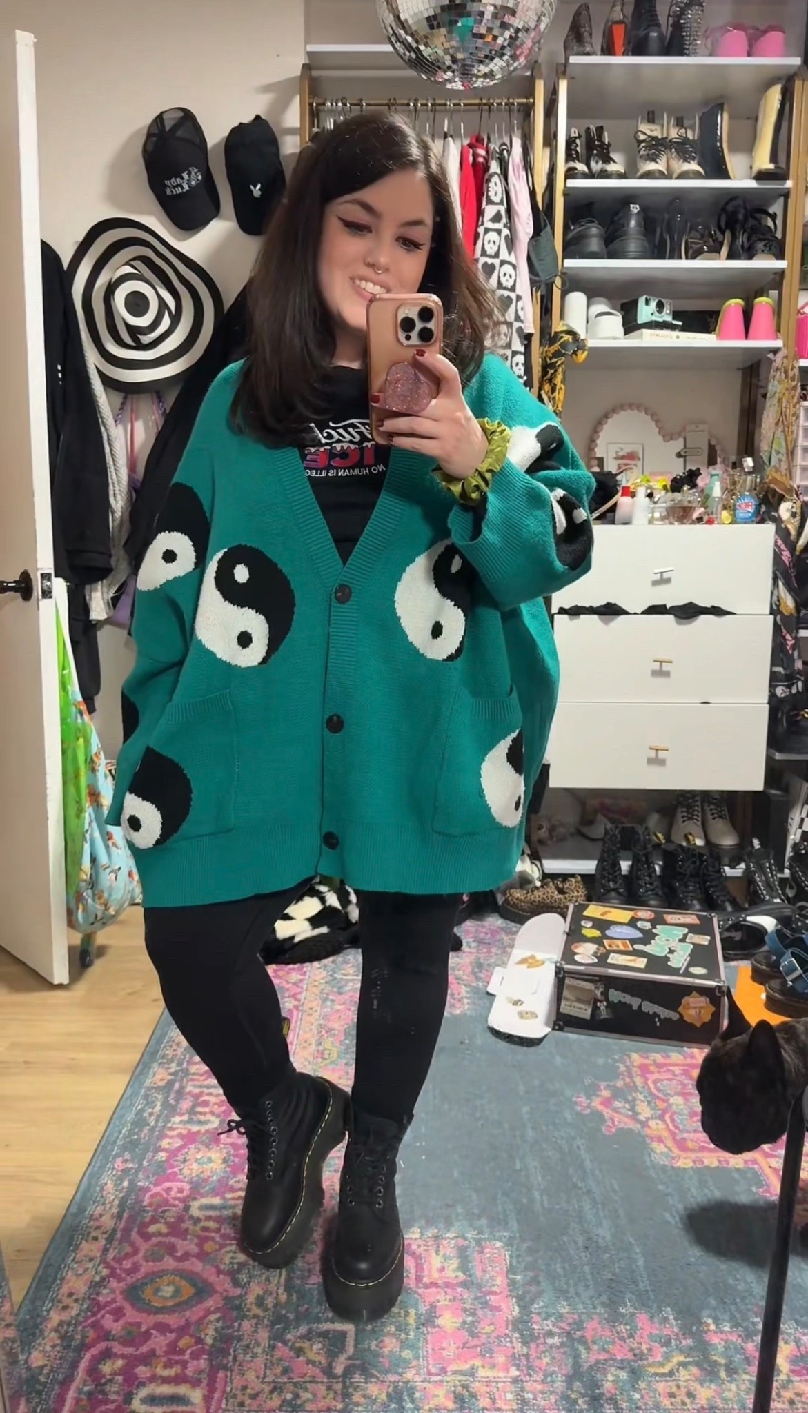 Dr. Martens outfit! T shirt is from Thread Head Denim on Tik Tok! Sweater is dressed in Lala 

#LTKMidsize #LTKootd #LTKPetite