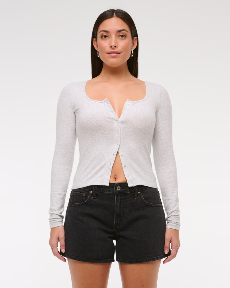 Women's Curve Love Mid Rise A-Line Short | Women's Bottoms | Abercrombie.com | Abercrombie & Fitch (US)