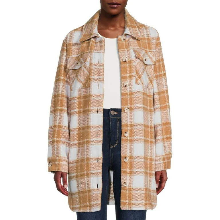 Time and Tru Women’s Belted Shacket Coat - Walmart.com | Walmart (US)