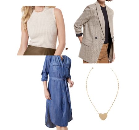 New workwear arrivals from Evereve- neutrals, chambray dress, heart necklace


Blazer, shirt dress, tank

#LTKSeasonal