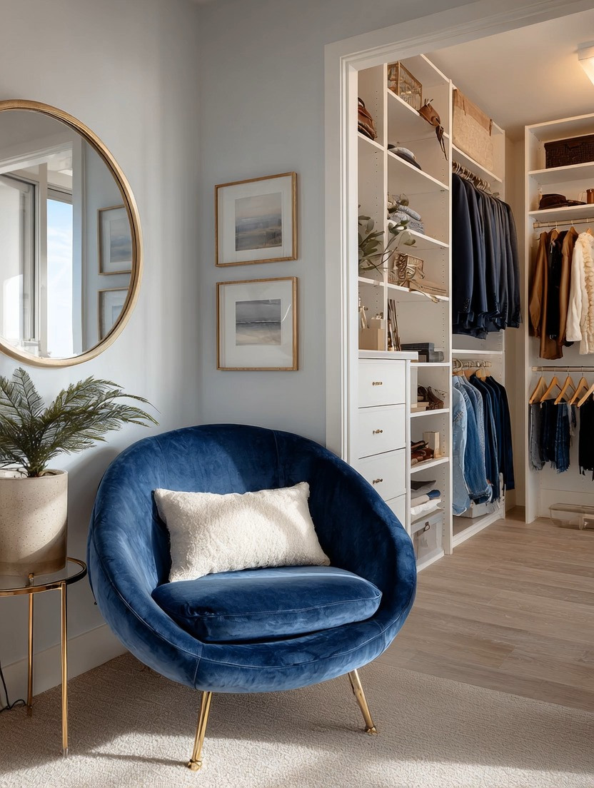 The dressing room corner that no one talks about… but everyone needs.

At Elegant and Driven, this has quietly become one of our signature looks.
A thoughtfully placed lounge chair, paired with a gold frame mirror and a simple side table.

It’s not just decor.
It’s a space.

A space where you sit for a few minutes in the morning…
scroll through your day, plan your outfit, think through your schedule, or simply pause before stepping out.

And somehow, that small corner changes how your day begins.

This is where intention meets lifestyle.

The key is not to treat it as an afterthought.
Not a leftover chair from another room… but a piece chosen for this exact purpose.

A sculptural, comfortable lounge chair.
A gold frame mirror that reflects light and elegance.
A small side table to hold your coffee, your phone, or your quiet moments.

And the best part…
you don’t need a walk-in closet to create this.

A simple corner in your bedroom, near your wardrobe, is more than enough.

Explore our edit of velvet lounge chairs, gold frame mirrors, and side tables to create your own dressing room moment.

#loungechair #DressingRoomInspo 

 #LTKHome #LTKMens