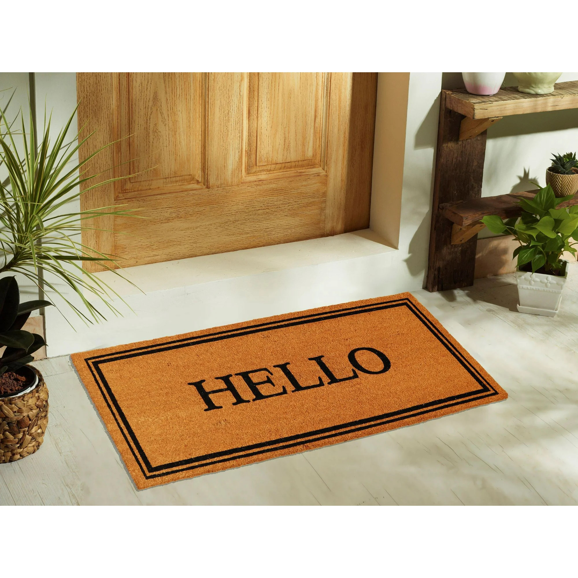 Mainstays 20x46 Estate Hello Coir Doormat | Walmart (US)