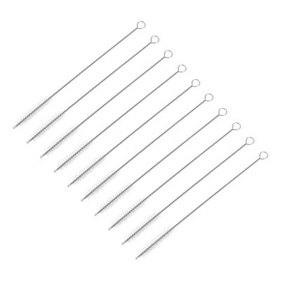 Unique Bargains Stainless Steel Nylon Durable Rust-Resistant Straw Cleaner Brush 10 Pcs | Target