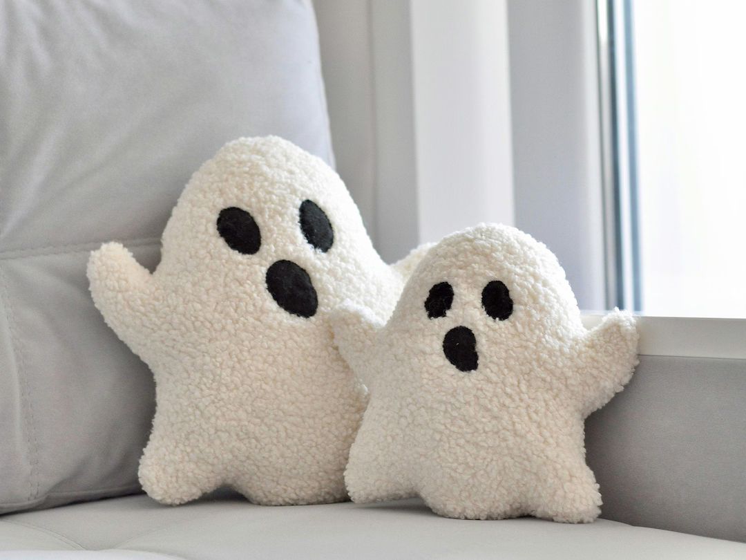 Boucle Ghost Pillow Halloween Decor Ghost Toy Plush Ghost Cushion Sherpa Ghost Pillow Funny, Spoo... | Etsy (US)