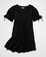 AE Scoop Neck Puff Sleeve Babydoll Mini Dress | American Eagle Outfitters (US & CA)