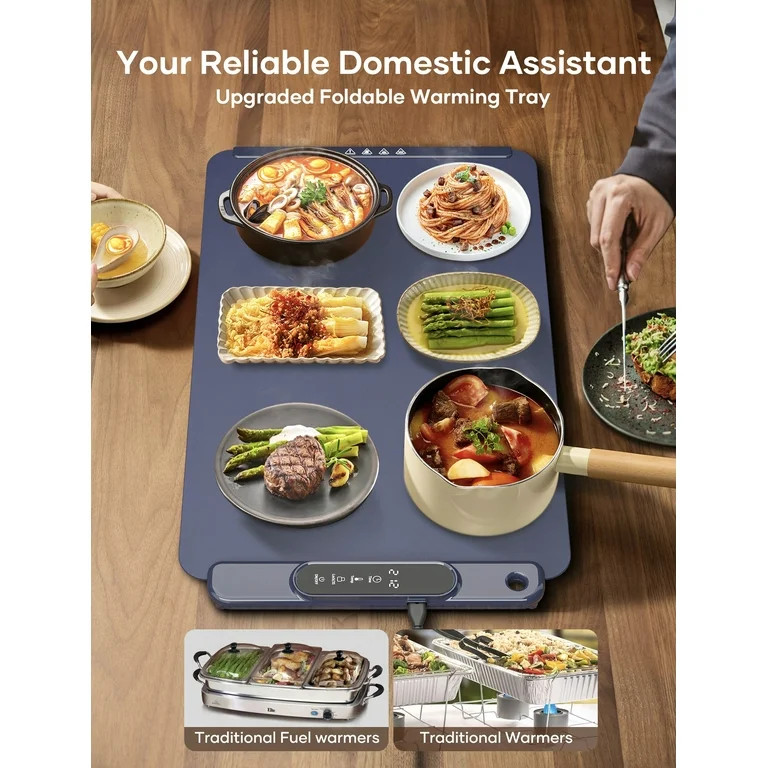 Warming Mat for Food – Electric Warming Tray with 9 Temp Settings, 6-Hour Timer and Auto Shut-o... | Walmart (US)