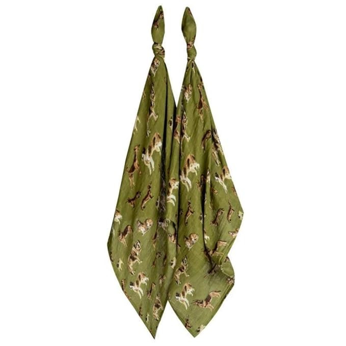 Milkbarn Organic Cotton Burp Cloths (2 Pack) (Green Dogs) | Amazon (US)