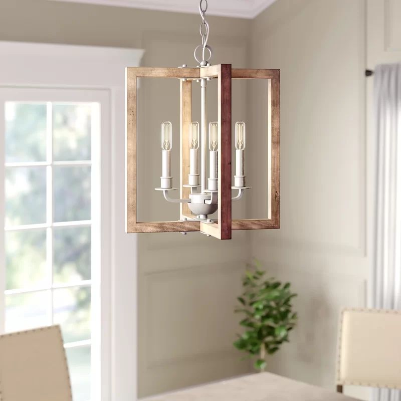 Lovett 4 - Light Candle Style Rectangle / Square Chandelier | Wayfair North America