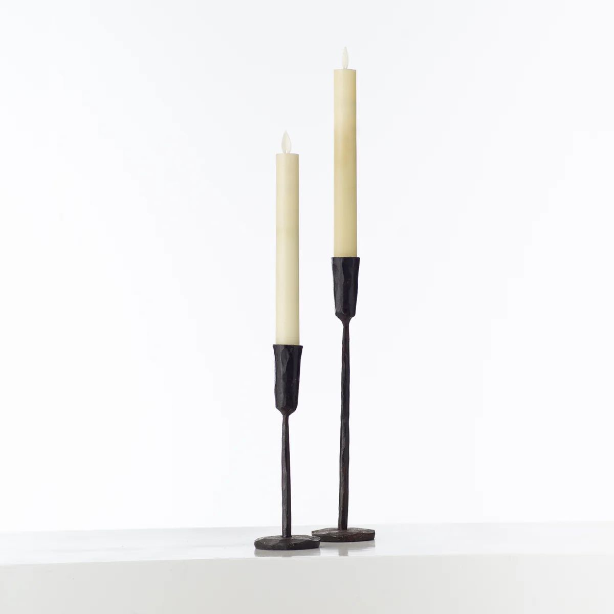 Moving Flameless LED Cream 9" Taper Candles with Remote Set of 2 | Darby Creek Trading