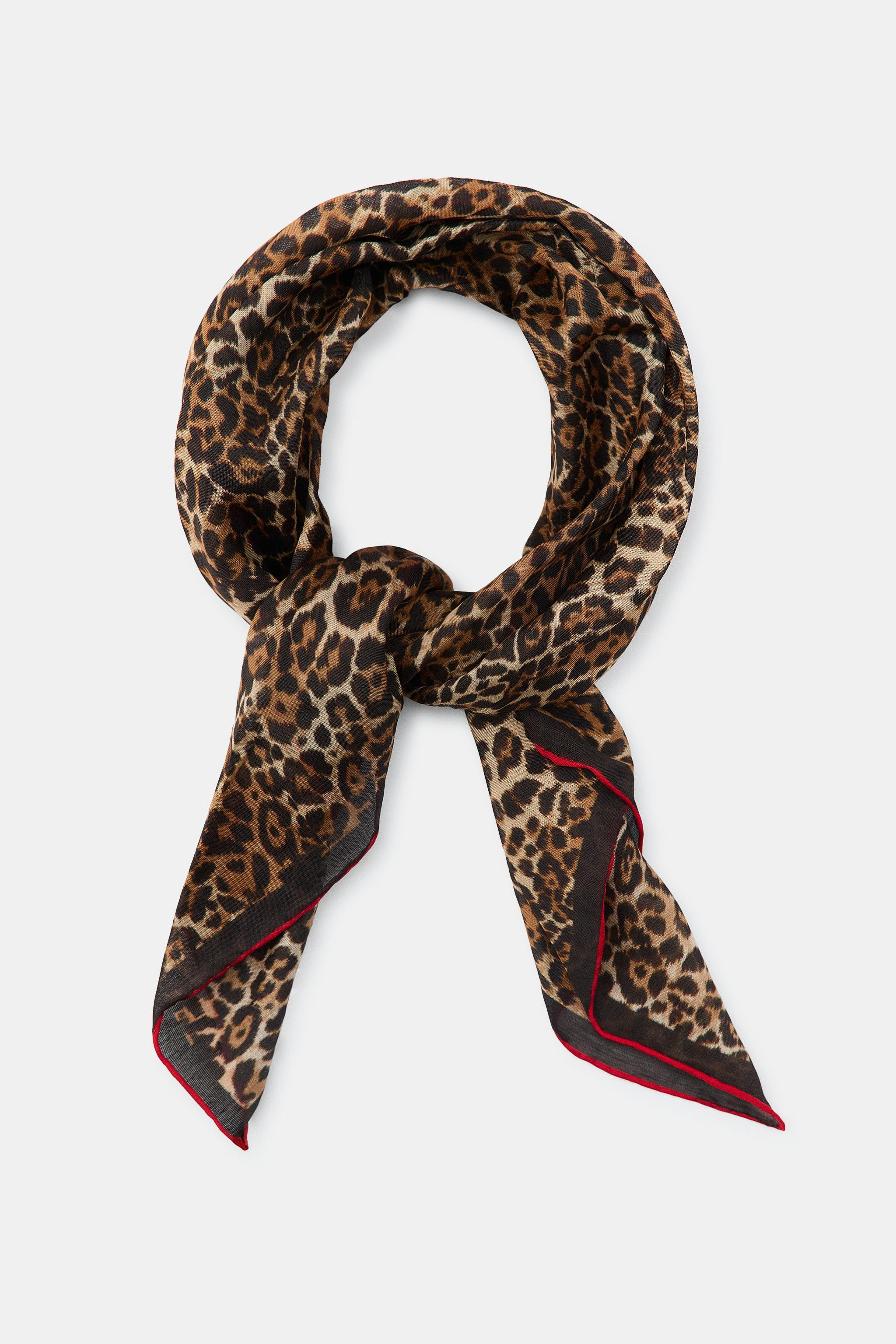 ANIMAL PRINT MODAL SILK SCARF | Zara US