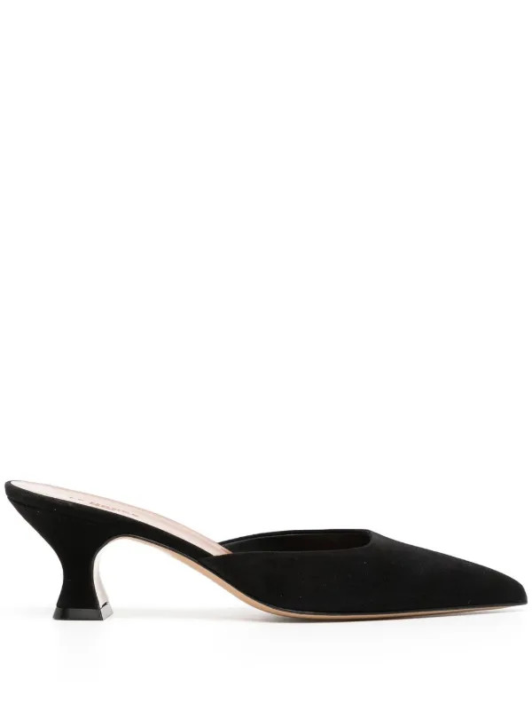 Le Monde Beryl Leather 40mm kitten-heel Mules   - Farfetch | Farfetch Global