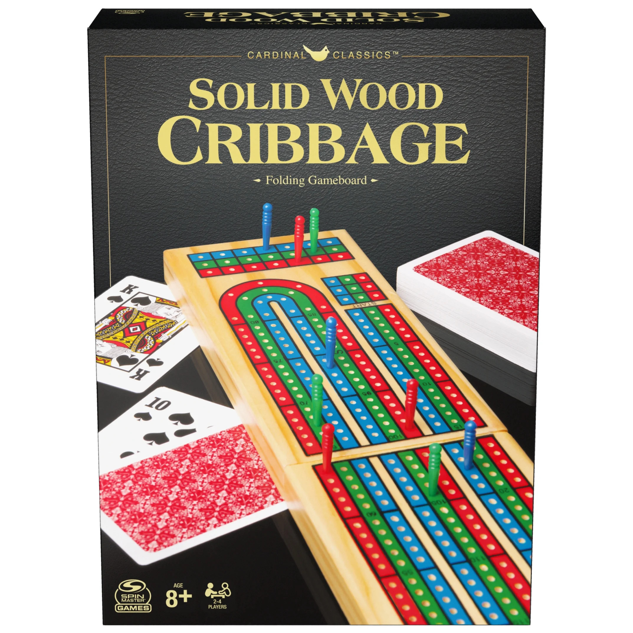 Solid Wood Cribbage Folding Board Game with Playing Cards, for Families and Kids Ages 8 and up | Walmart (US)