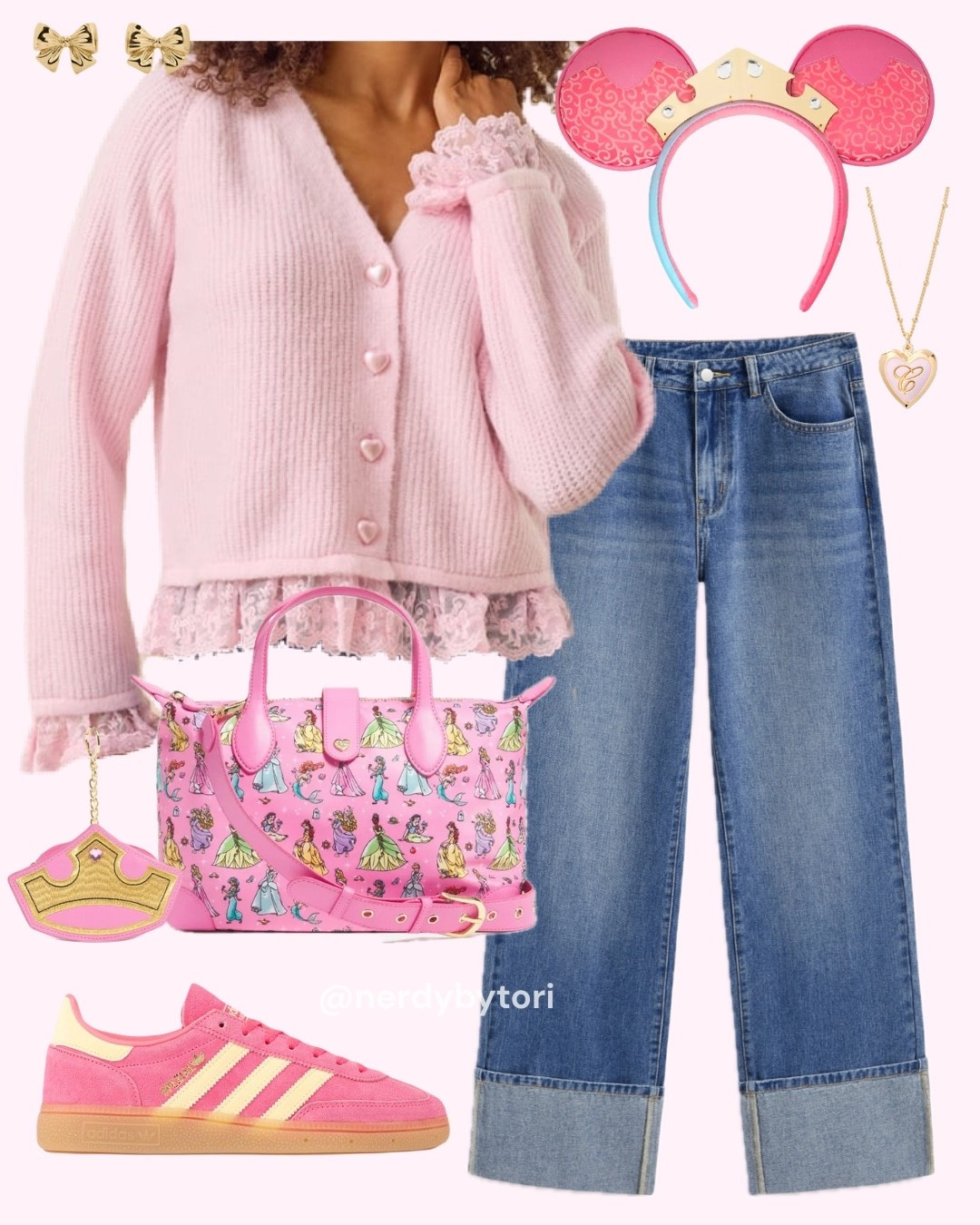 Pink Disney princess outfit 👑💖
Cardigan: “Salome Lace Trim Cardigan” from Altar’d State

#LTKootd #LTKTravel
