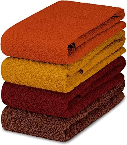 DecorRack 4 Pack Large Kitchen Towels, 100% Cotton, 15 x 25 Inch Absorbent Dish Drying Cloth, Per... | Amazon (US)