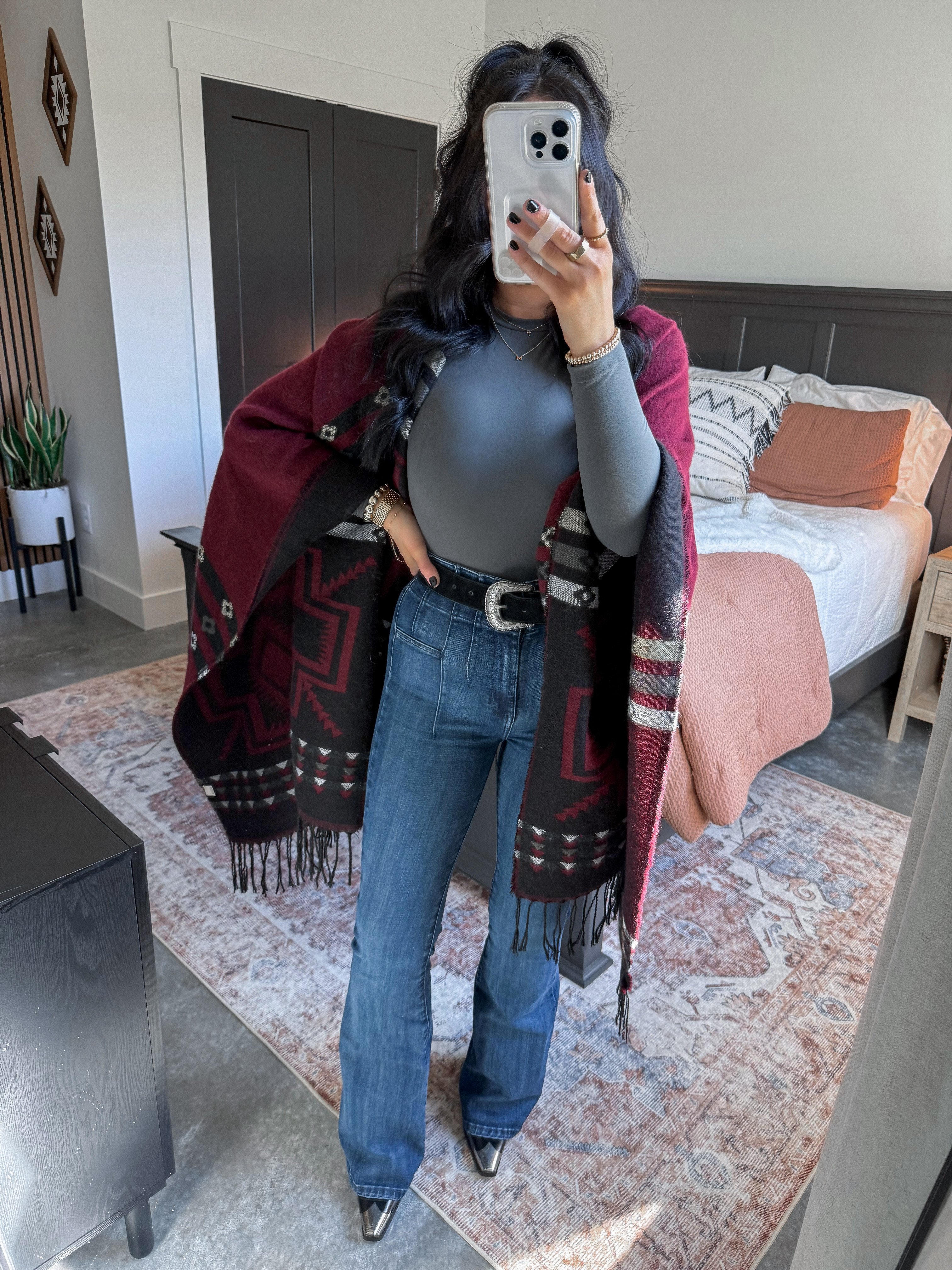 Western Inspired Holiday Outfit 🤍

Top - small (gray)
Poncho - series 1-red option
Jeans - 26 (they have a ton of stretch!)
Belt - small

*I’m also linking another black boot option that ships faster than the pair I’m wearing!

My entire outfit is on sale on Amazon for Black Friday 👏🏼 I love this super simple, toned down look for the holidays! This poncho has the perfect pop of burgundy so that you still feel festive, but can also be worn anytime so you'll get so much use out of it! I layered it over this gray long sleeve (I have this one in quite a few colors - it's so soft and stretchy!), added my all time favorite Free People flare jeans (I swear these jeans look 🔥 on everyone!), and then finished the look with my black western belt and some metal toe western booties! 🖤

 

 

#LTKootd #LTKSaleAlert #LTKHoliday