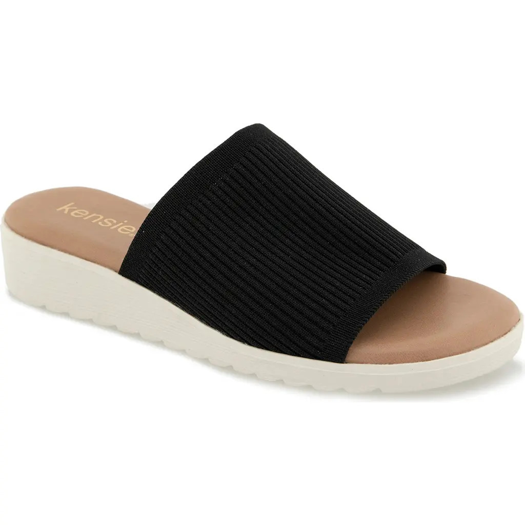 Kensie Ellie Wedge Slide Sandal in Black at Nordstrom Rack, Size 9 | Nordstrom Rack