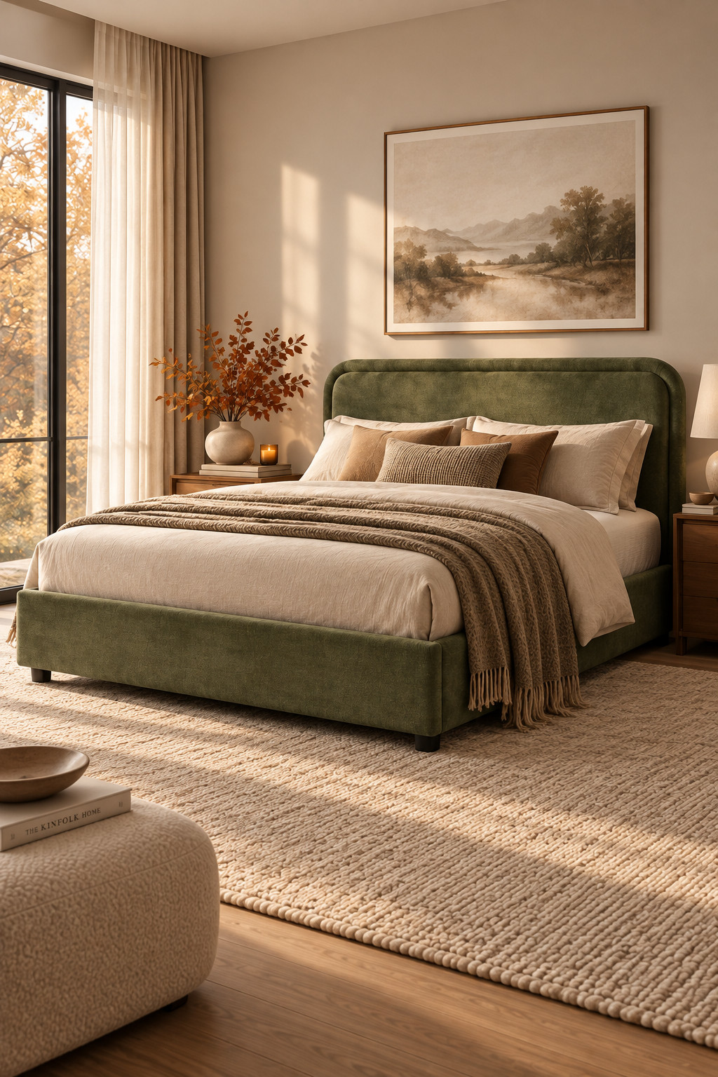 This Wayfair bed is such a pretty statement piece for fall 🤎 The soft olive green upholstery gives the room that calm, expensive look without feeling too bold, and I love how easy it is to style with warm neutrals, creamy bedding, cozy throws, and natural wood accents. It has that clean, modern shape that instantly makes a bedroom feel more polished and put together. Perfect if you want a peaceful fall bedroom refresh that still feels luxe, cozy, and timeless.

#WayfairFinds #WayfairBedroom #FallBedroom #BedroomInspo #CozyBedroom #LuxuryBedroom #MinimalBedroom #GreenBed #UpholsteredBed #BedroomRefresh #FallHomeDecor #NeutralBedroom #ModernBedroom #CozyHome #HomeDecorFinds #BedroomDecor #AutumnHome #LuxeBedroom #InteriorInspo #HomeStyle 

 #LTKSeasonal #LTKHome #LTKSaleAlert