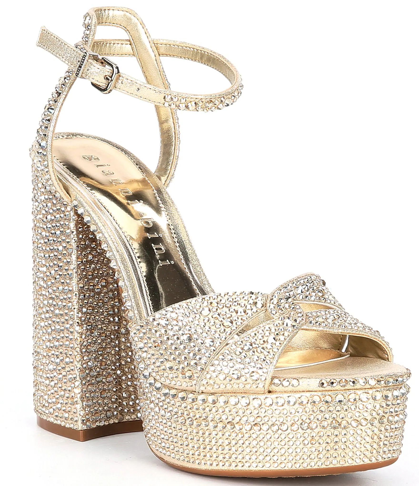Gianni Bini Kemara Open Toe Embellished Glitter Platform Dress Sandals | Dillard's | Dillard's
