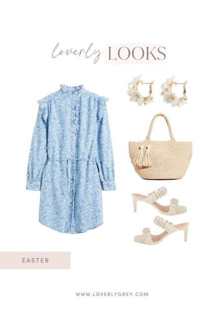 Pretty floral blue dress and floral detail earrings make for the perfect Easter look! 

#LTKSeasonal #LTKFind #LTKstyletip