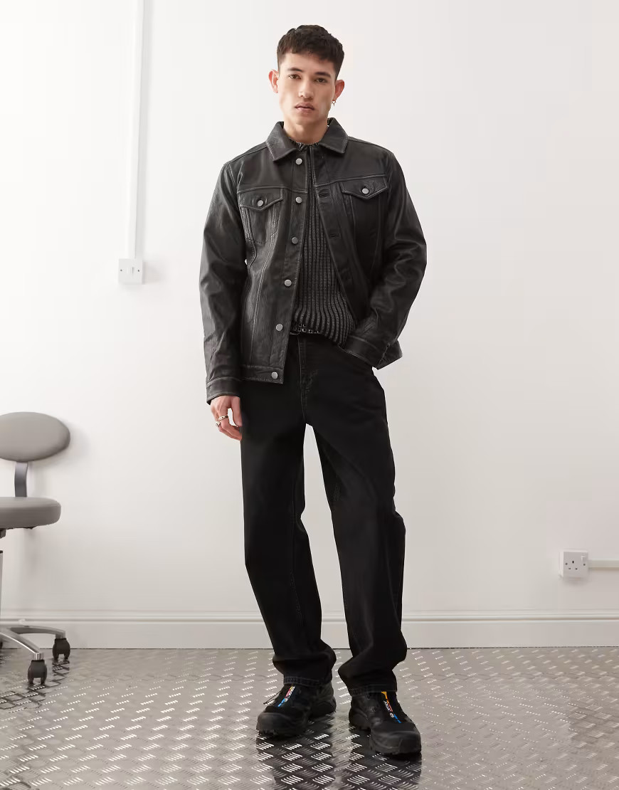 Reclaimed Vintage relaxed straight leg jeans in black | ASOS (Global)