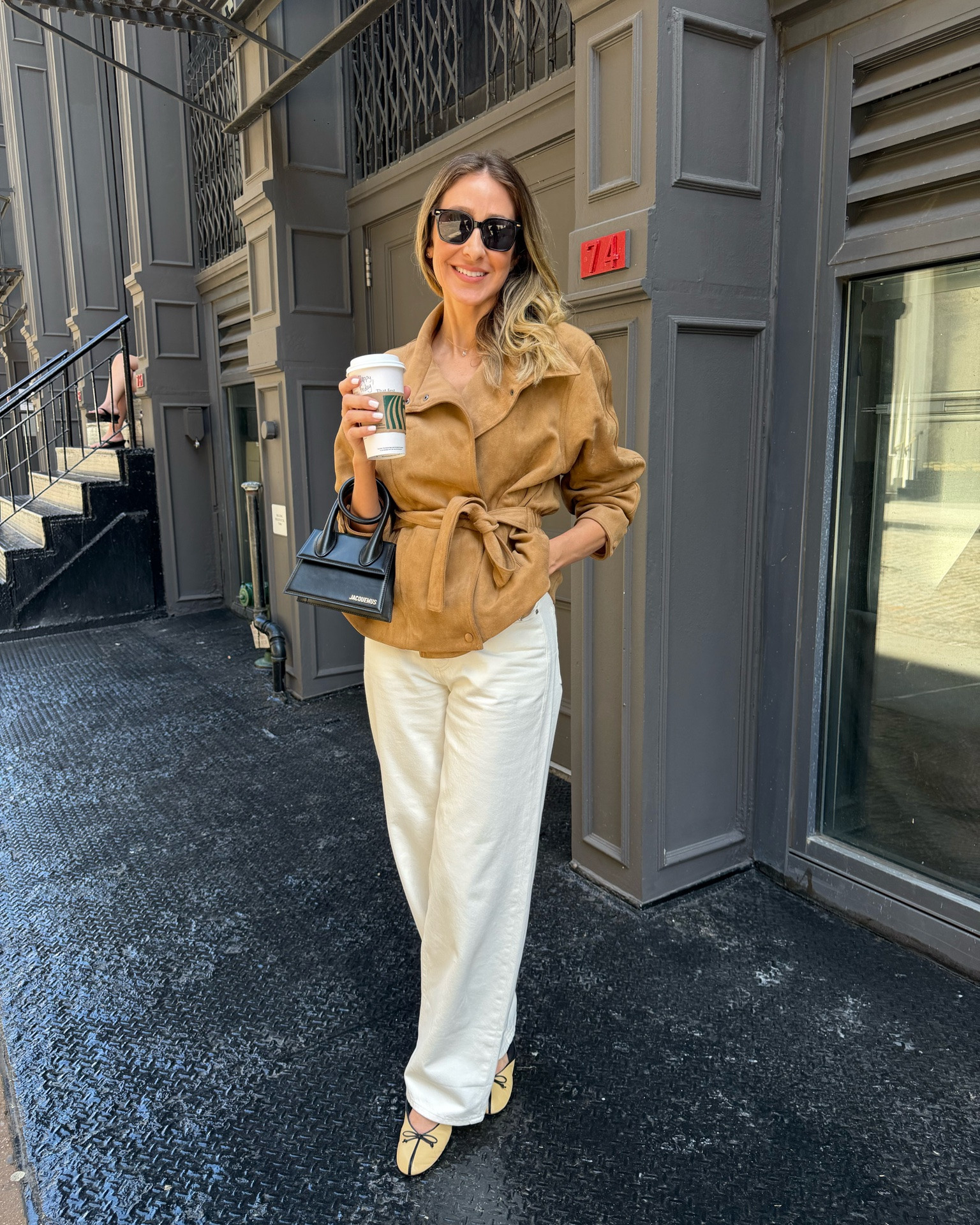 Casual Chic Fall Outfit 
Suede belted jacket (size small), white denim (size 27) I’m 5’9” for your reference

#LTKU #LTKSeasonal #LTKootd