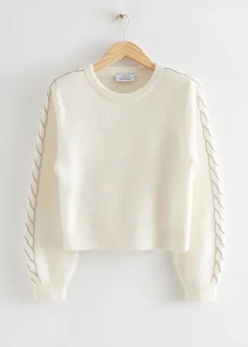 Structured Shoulder Cable Knit Jumper | & Other Stories US