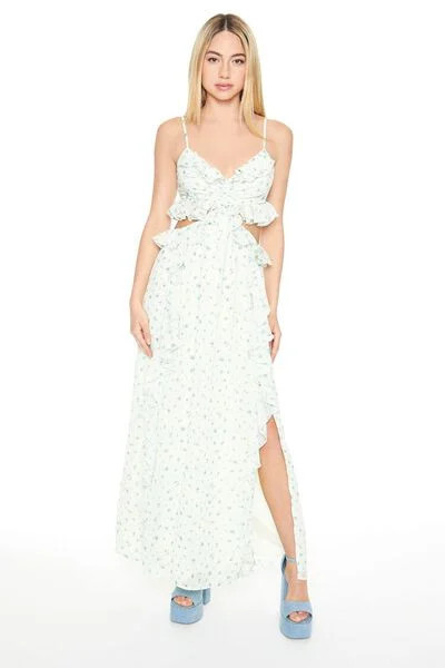 Floral Print Cutout Maxi Dress | Forever 21