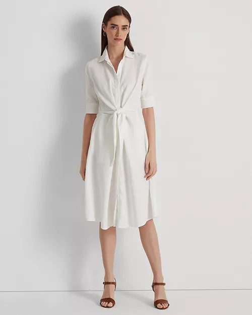 Tie Front Linen Shirt Dress - Petite, Regular & Plus | Bloomingdale's (US)