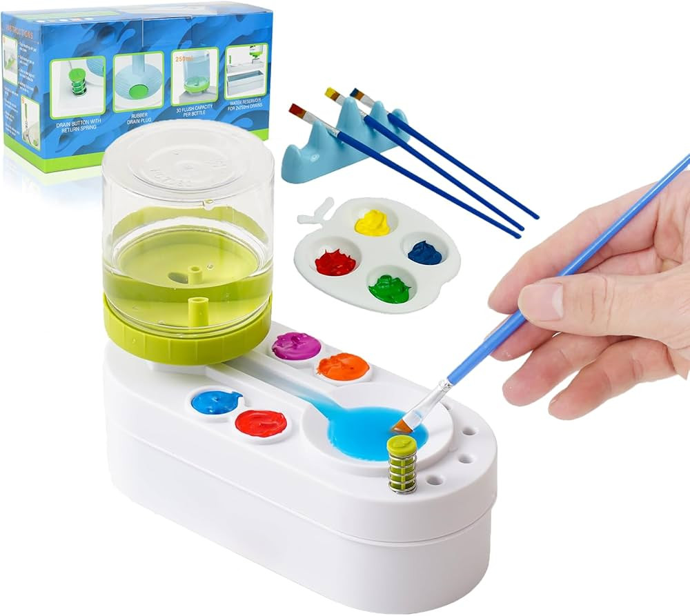 Paint Brush Cleaner & Makeup Brush Cleaner Tool with Paint Brush Rinse Cup & Paint Water Dispense... | Amazon (US)