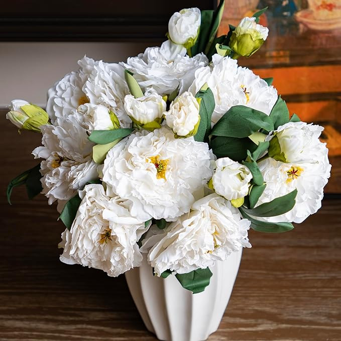 DUYONE Silk Peony Fake Flowers VintageLarge Long Stem Plants for Decoration Home Decor Living Roo... | Amazon (US)