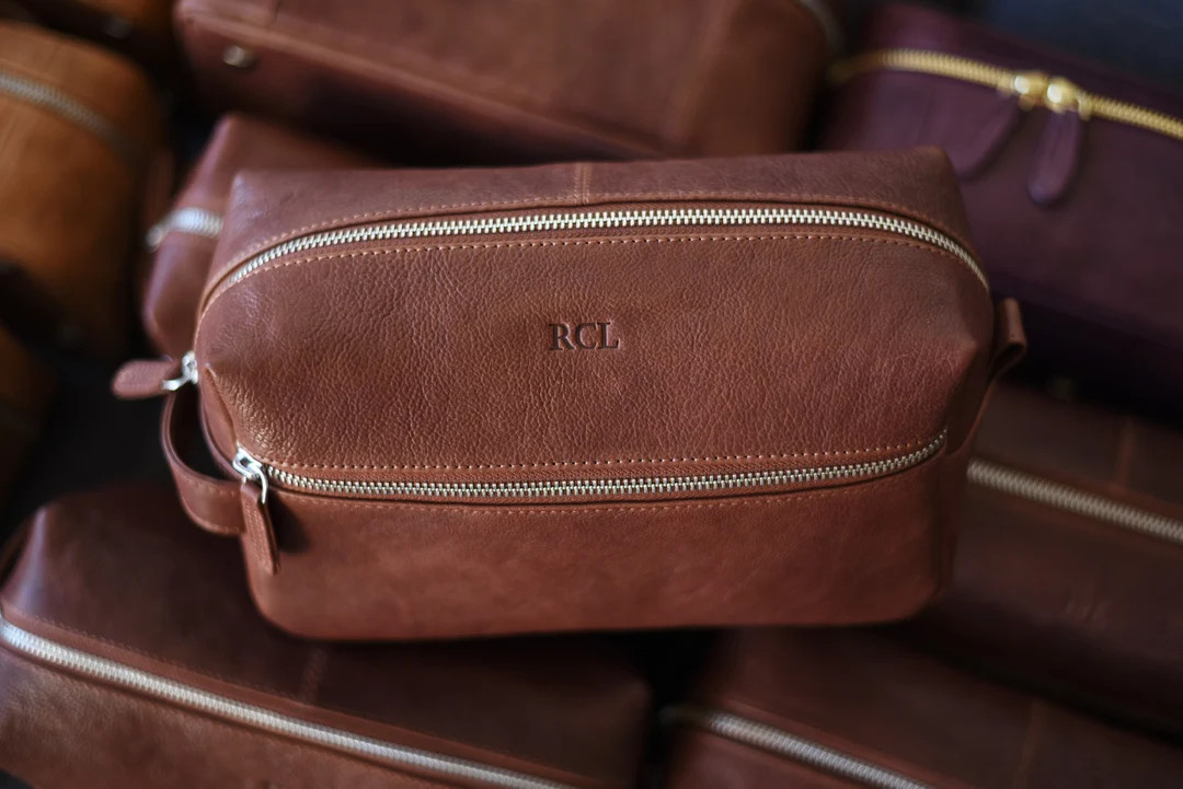 Personalized Leather Toiletry Bag - Dopp Kit - Graduation Gift - Anniversary Gift for Him - Husba... | Etsy (US)