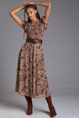 Tiered Ruffled Midi Dress | Anthropologie (US)