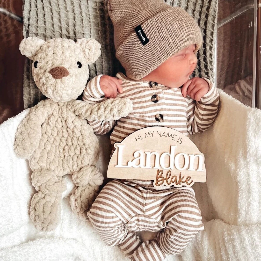 Baby Birth Announcement Sign, Hi My Name is Sign, Personalized Baby Shower Gift, Hospital Birth A... | Etsy (US)