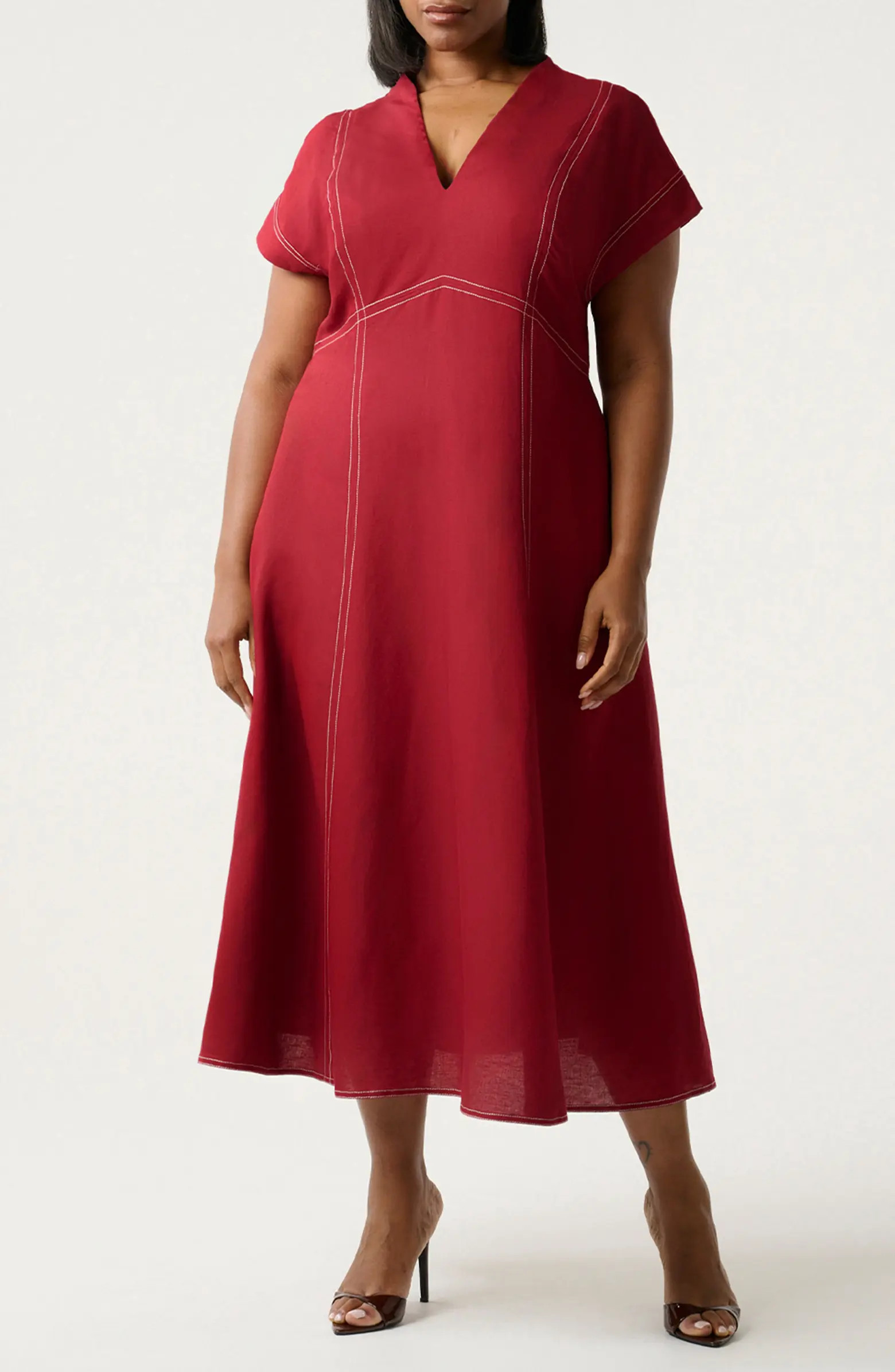 Arden Linen Blend Empire Waist Dress | Nordstrom