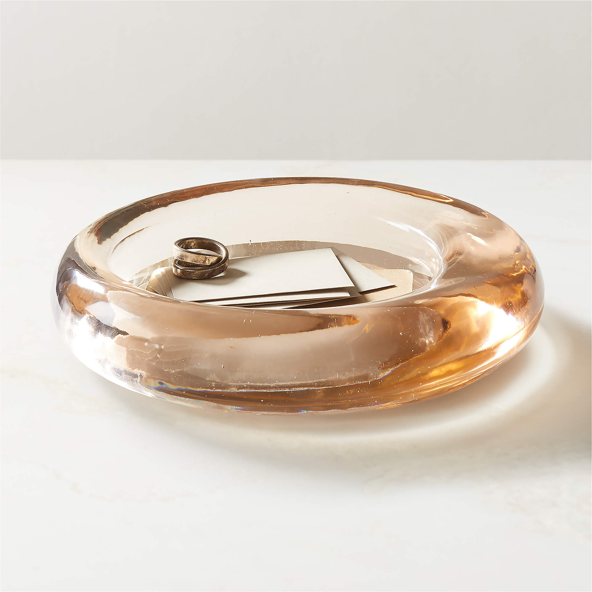 Bangle Dirty Rose Glass Decorative Bowl + Reviews | CB2 | CB2