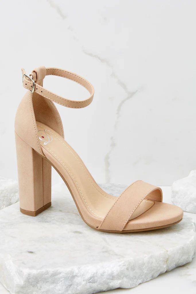 Never Grow Up Beige Ankle Strap Heels | Red Dress 