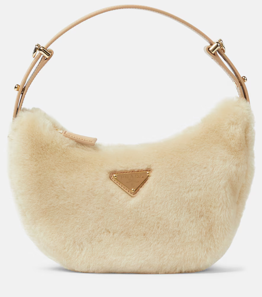 Prada ArquÃ© shearling shoulder bag | Mytheresa (US/CA)