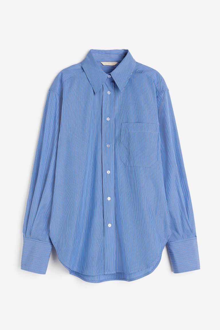 Loose-fit shirt - Blue/Striped - Ladies | H&M GB | H&M (UK, MY, IN, SG, PH, TW, HK)