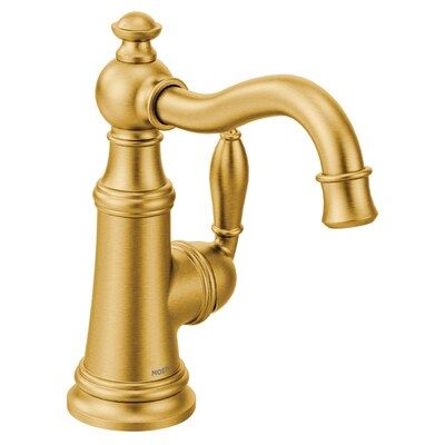 Moen  Weymouth Brushed Gold Single Handle Deck-mount High-arc Handle Kitchen Faucet | Lowe's