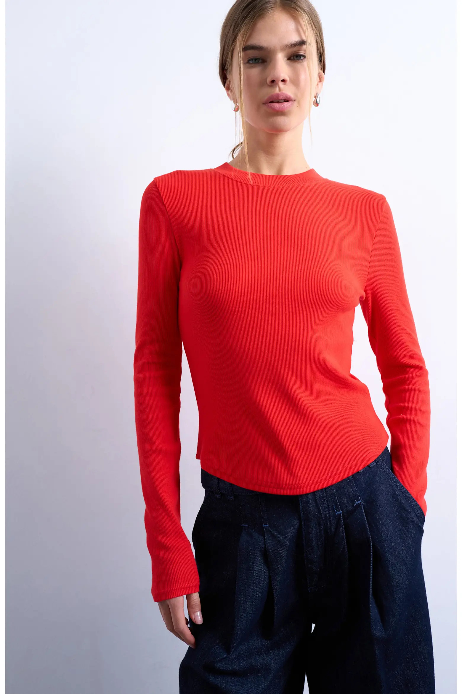 Long Sleeve Curve Hem Top (Women) | Nordstrom | Nordstrom