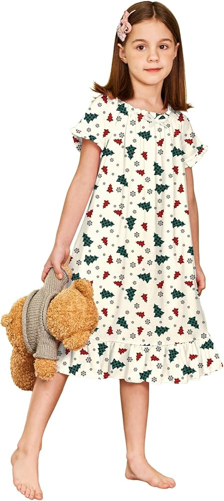 Arshiner Girls Nightgowns Sleepwear Short Sleeve Victorian Pajama Dress Soft Princess Sleepshirt ... | Amazon (US)