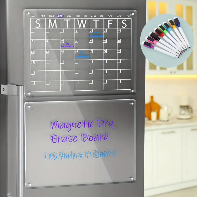 2pcs Acrylic Magnetic Dry Erase Board Calendar For Fridge, Clear Magnetic Calendar 15.7"x11.8" In... | Temu Affiliate Program