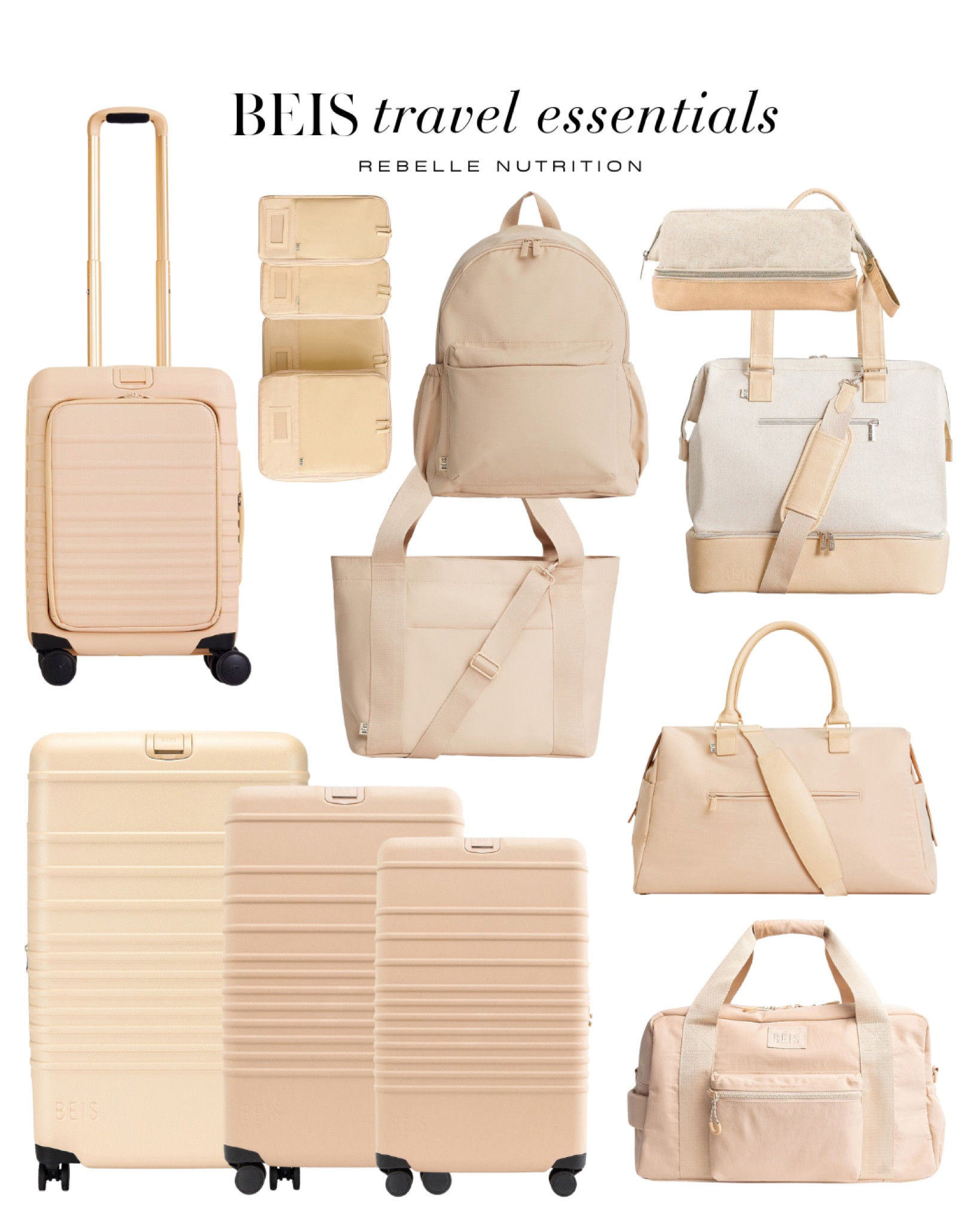 Get the most loved Beis travel line in its signature beige color way! Best sellers like the Weekender duffel bag and the compression packing cubes are sure to be cute and functional on your next trip.

Beis roller, Beis suitcase, Beis luggage, Beis carry on, Beis weekender, Beis mini weekender, Beis packing cubes, Beis tote bag, Beis Dopp kit, Beis cosmetic case, Beis backpack, Beis carry on bag, Beis checked bag, checked bag, roller suitcase, roller luggage, hard case luggage, hard case suitcase, hard case carry on, hard case checked bag, hard shell carry on, hard shell checked bag, hard shell suitcase, hard shell luggage

#LTKstyletip #LTKitbag #LTKtravel